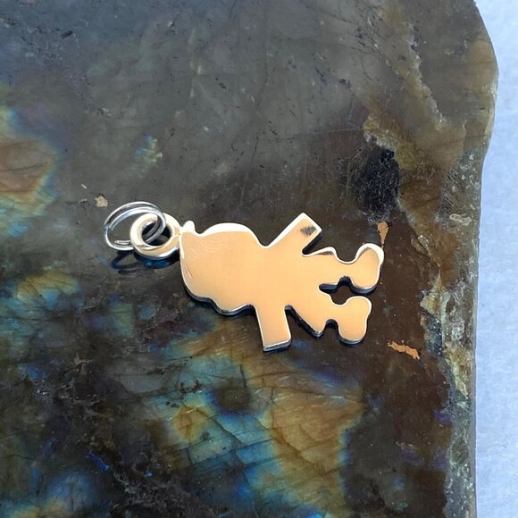 VTG Solid Sterling Silver 925 Boy Male Child Silhouette Pendant Charm - Picture 7 of 11